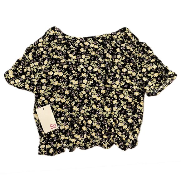 So Black Floral Crop Top - Size Small - NWT - Picture 2 of 9